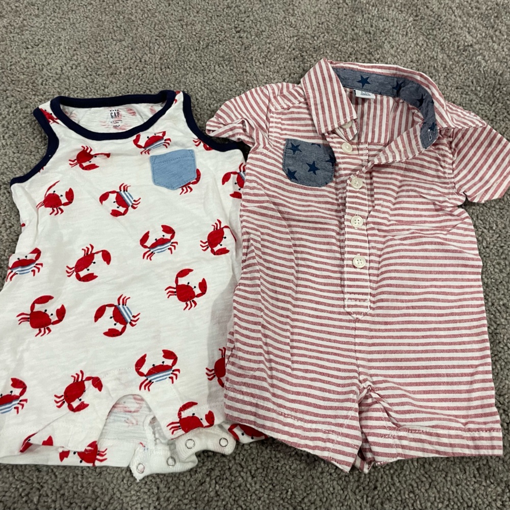 2 summer outfits 0-3 months